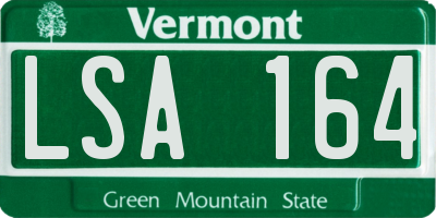 VT license plate LSA164