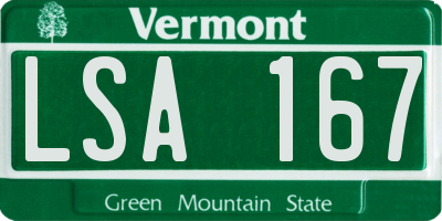 VT license plate LSA167