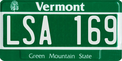 VT license plate LSA169