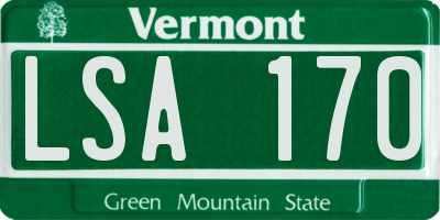VT license plate LSA170