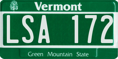 VT license plate LSA172