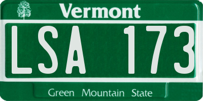 VT license plate LSA173