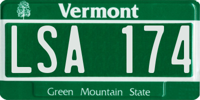 VT license plate LSA174
