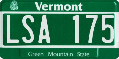 VT license plate LSA175