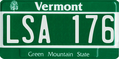 VT license plate LSA176