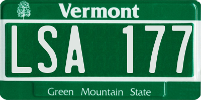 VT license plate LSA177