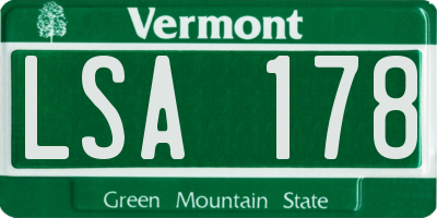 VT license plate LSA178
