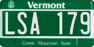 VT license plate LSA179