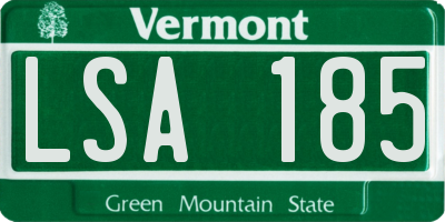 VT license plate LSA185