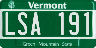VT license plate LSA191