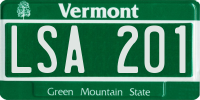 VT license plate LSA201