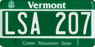 VT license plate LSA207
