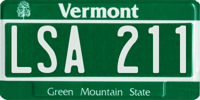 VT license plate LSA211
