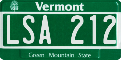 VT license plate LSA212