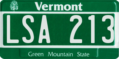 VT license plate LSA213