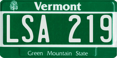 VT license plate LSA219