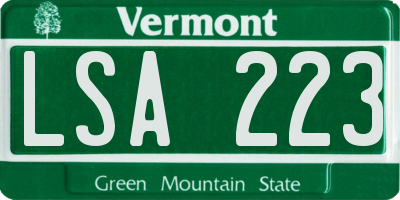 VT license plate LSA223