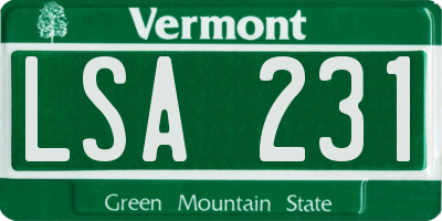 VT license plate LSA231