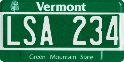 VT license plate LSA234