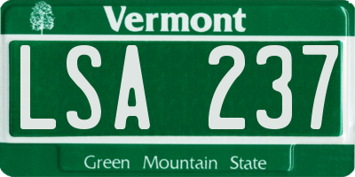 VT license plate LSA237