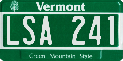 VT license plate LSA241