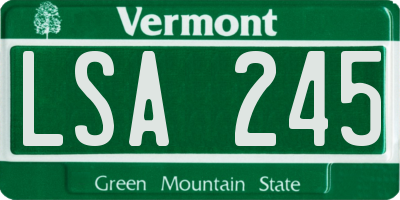 VT license plate LSA245