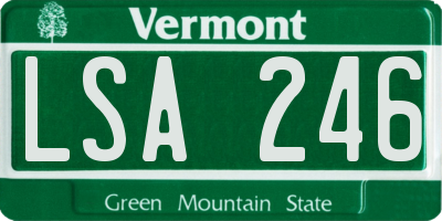 VT license plate LSA246