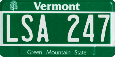 VT license plate LSA247