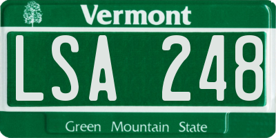 VT license plate LSA248