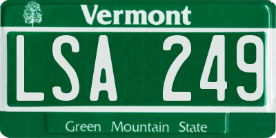 VT license plate LSA249