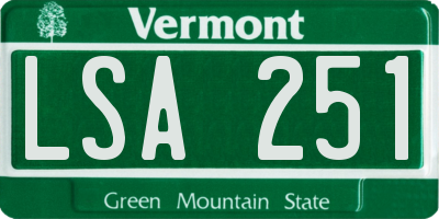 VT license plate LSA251