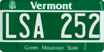 VT license plate LSA252