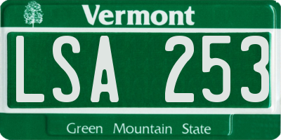 VT license plate LSA253