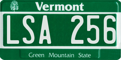 VT license plate LSA256