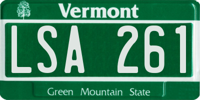 VT license plate LSA261