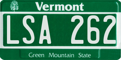 VT license plate LSA262