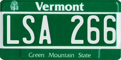VT license plate LSA266