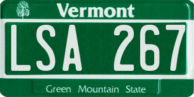 VT license plate LSA267