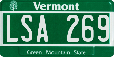 VT license plate LSA269