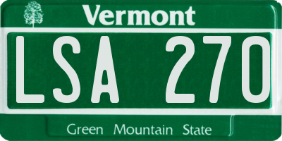 VT license plate LSA270
