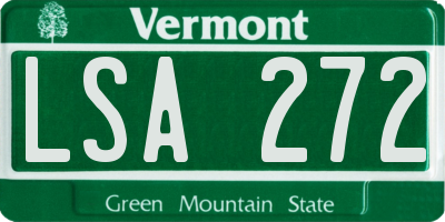VT license plate LSA272