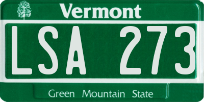 VT license plate LSA273