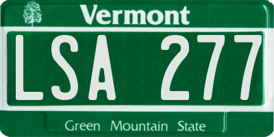 VT license plate LSA277