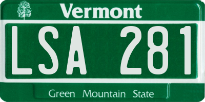 VT license plate LSA281