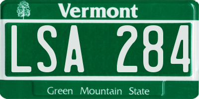 VT license plate LSA284