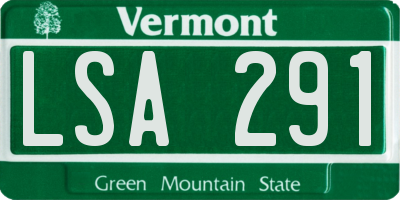 VT license plate LSA291