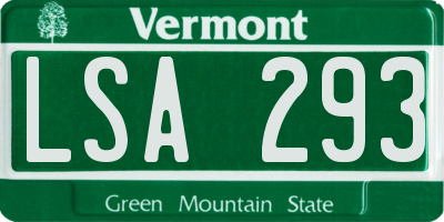 VT license plate LSA293