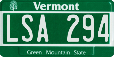 VT license plate LSA294
