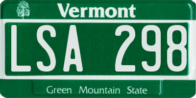 VT license plate LSA298