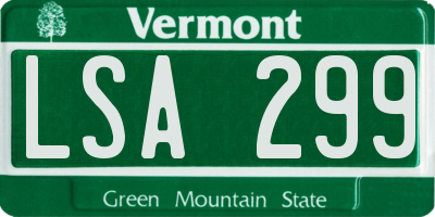 VT license plate LSA299